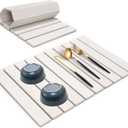 Large Stone Dish Drying Mats for Kitchen Counter, 24"(L)16"(W), Fast Drying Collapsible Dish Drying Mat, Eco-Friendly Absorbent Diatomaceous Earth Mats for Dishes Bottles, Match Any Countertop, Ornament