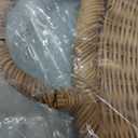 Kate and Laurel Cormont Modern Round Woven Rattan Tray with Handles; 23 Inch Diameter; Natural Rattan; Decorative Circle Boho Tray for Use as Versatile Ottoman Tray or Serving Platter (22.4")