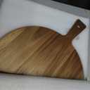 21"x16" XL Extra Large Acacia Wood Cutting Board with Handle Round Wooden Charcuterie Boards Meat Chopping Board Bread Serving Cheese Platter Big Pizza Cutting Boards for Kitchen Carving Butcher Board