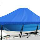 Waterproof Center Console Boat Cover 16-18ft, Heavy Duty 1300D Marine Grade Polyester Canvas 16' 17 ft 18 Foot Boat Center Console Covers, Blue (16'-18' Long (Beam Width up to 98"))