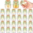 24 Sets Baby Shower Bottles Favors For Guests Glass 100ML, Milk Jar With Ribbons And Stickers Decorations For Gender Reveal Newborn Center piece Party Favor(Sage Green, Baby)