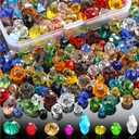 750 Pcs Assorted Crystal Glass Beads for Jewelry Making, Colorful Faceted Rondelle and Briolette Diamond Crystal Spacer Beads Teardrop Charms
