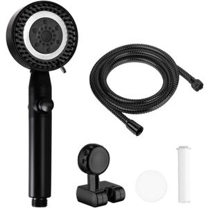 RV Shower Head with Hose, High Pressure 5 Mode Shower head Replacement, for RV/Campers, Travel Trailer, Motorhome for Water Saving,Pause function (black)
