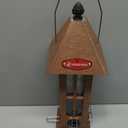 Kingsyard Rainproof Bird Feeder for Outdoor Hanging - Recycled Plastic Wild Bird Feeder with 4 Metal Ports, Garden Yard Decorations for Cardinals Finches, Brown
