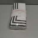 PurpleEssences Black and White Cloth Napkins - 18x18 Inch Set of 6-100% Cotton Elegant Hemstitch Dinner Napkins with 1.5" Stripe Edges, Durable, Washable - Spring Easter Summer Table Dcor