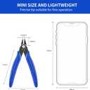 5 Inch Micro Flush Cutter, 2 Pack Small Wire Cutters Spring Loaded Cutting Pliers, Wire Cutters for Jewelry Making, Soft Copper Wire, Floral, Electronics, Model Craft, Heating Wire, 3D Print