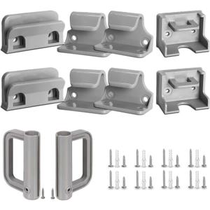 GRENFU Retractable Baby Gate Replacement Parts Kit Grey Pet Gate Full Set Wall Mounting Hardware with Brackets Anchors and Screws