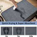 2 x Bathroom Rugs,Bath Mats for Bathroom Non Slip Washable, Quick Dry,Water Absorbing,Fits Under Door,Ultra Thin,Rubber Backing,Low Pile,Cozy Cloth Cotton,Ideal for Shower,Sink-Dark Grey 24''x16''