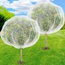 2PCS Fruit Tree Netting with Drawstring, 7 x 6ft Ultra-Fine Mesh Garden Insect & Bird Protection Cover, Breathable Reusable Tree Netting for Citrus, Apple, Peach & Shrubs
