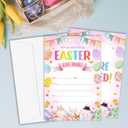 Easter Egg Hunt Party Invitations, 25pcs Easter Bunny Party Invite Cards with Envelopes, Colorful Spring Party Decoration Supplies - C07