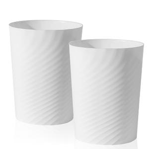 UUJOLY Plastic Small Trash Can Wastebasket, Garbage Container Basket for Bathrooms, Laundry Room, Kitchens, Offices, Kids Rooms, Dorms, (White, 2.6 Gallon/10 Pack)