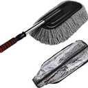 Microfiber Car Duster Exterior Interior Cleaner Cleaning Kit size 15.7 inch with Long Retractable Handle to Trap Dust and Pollen for Car Bike RV Boats or Home use - Grey