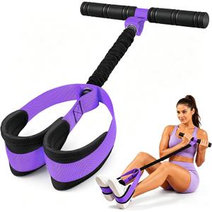 55 LBS Pedal Resistance Band with Handle-Non-Slip Fabric Foot Pedals Resistance Bands with Handles Home Workout Sit Up Exercise Equipment Thickened Latex Tubes Portable Home Workout Equipment