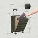 Carry-On 20 Inch AspenGreen PC Hardside Suitcase with Front Opening Laptop Compartment & TSA Lock for Business Professionals