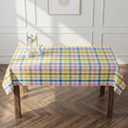 Easter Waterproof Polyester Tablecloth, Pastel Checkered Fabric Table Cover for Spring Party, Kitchen Dining Decor, Easy Care Cloth Tablecloth for Indoor Outdoor Use, W60 x L120 in