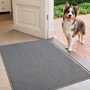Color&Geometry Large Double Door Mat, 24"x48" Front Door Rug Indoor Entrance Non Slip, Dirt Trapper Absorbent Entry Doormat Washable 2x4, Grey (Rolled-up NO Creases)