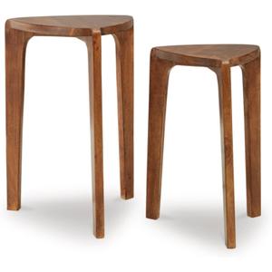 Signature Design by Ashley Brynnleigh Contemporary Nesting Accent Table, Set of 2, Light Brown