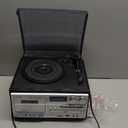 LoopTone Vinyl Record Player 9 in 1 3 Speed Bluetooth Vintage Turntable CD Cassette Player AM/FM Radio USB Recorder Aux-in RCA Line-Out (Black Edition)