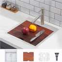 HOTIS 18 X 18 Inch Drop In Bar Sink, Stainless Steel Small Kitchen Sink, Top Mount Deep Workstation Single Bowl, Outdoor Camper Rv Laundry Wet Bar Prep Sinks With Grid & Drain & Cutting Board