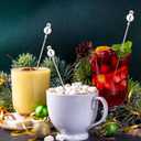 10 Pcs Winter Snowman Drink Stirrers Stainless Steel Christmas Coffee Stirrers Metal Reusable Swizzle Sticks Snowman Cocktail Stir Stick Chocolate Hot Cocoa Supplies for Winter Party Decor