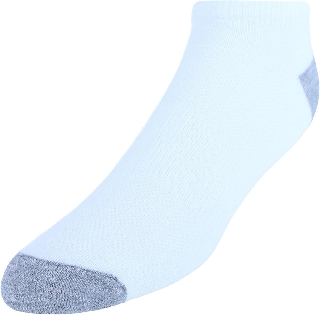 Hanes Men's Socks, Active Cool X-temp Lightweight Moisture-wicking Cushioned Ankle, Crew and No Show Socks, 12 and 14 Pair Packs (White, 6-12)