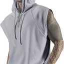 Men's Workout Hooded Tank Tops Bodybuilding Muscle Cut Off T Shirt Sleeveless Gym Hoodies L