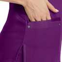 Healing Hands Women's Scrub Top V-Neck with 2 Pockets, 2-Way Stretch, and Yoga Knit Side Panels for Slim Fit- 2245 (Purple)