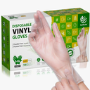 Disposable Vinyl Gloves, Food Safe, Latex-Free Powder-Free Clear Plastic Gloves for Cooking, House Clean, Food Prep M