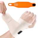 Generic 1Pcs Ultra-Thin Elastic Wrist Brace Wrist Wraps, Compression Wrist Straps Wrist Support for Carpal Tunnel Arthritis Tendonitis Sprains Wrist Pain, Soft Wristband Fits Both Hands (Beige)