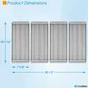 4 x 18 7/16" x 7 5/8" Stamped Stainless Steel Cooking Grate & Emitter Set for Charbroil Tru-Infrared Pre-2015 463271314 463241414 463271313 466241413 463224912 for Charbroil Grill Replacement Parts