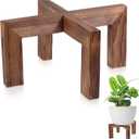 Plant Stand, Indoor/Outdoor Wood Plant Holder, Single Flower Pot Stand, Sturdy Planter Stands(Walnut, Fit 5-12 Inch Pots)