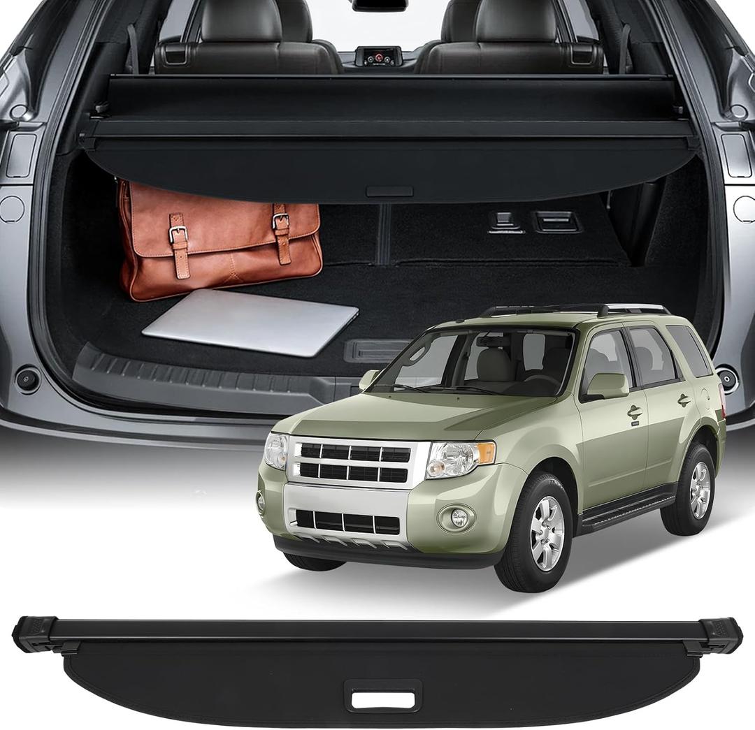 SCITOO Cargo Cover Shade 2008-2012 Fit for Ford Escape Retractable Rear Trunk Luggage Anti-Peeping Privacy Security Upgraded Cover