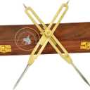 Artist Proportional Scale Divider Drawing Tool Professional 9 Long Solid Brass with Heavy Duty Steel Point with with Wooden Box an