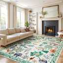 9x12 Jungle Animal Print Area Rug for Kid Bedroom & Living Room Beige