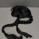 Long Black Braided Wig with Bang for Kids Girls Gothic Party Cosplay Hair for Halloween Costume Dress-up