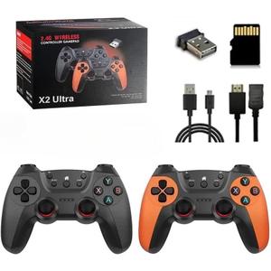 X2 Ultra Retro Game Stick 4K, Plug & Play Video Game Console for TV, 64GB Storage, Battery Wireless Controllers (X2 Ultra 64G Battery)