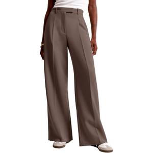 NIMIN Women Wide Leg Work Pants High Waisted Dress Trousers with Pockets (XXL)