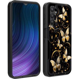 for Galaxy A14 5G Case,Dual Layer Hybrid (Magnetic Mount Friendly) Shockproof Drop Protection Impact Phone Cover Case for Samsung Galaxy A14 5G 6.6 inch,Abstract Butterfly