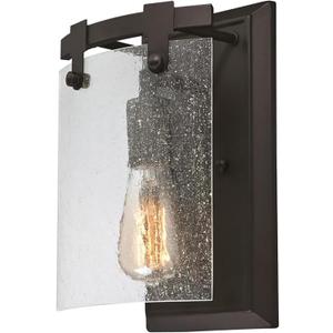 Ciata Exterior Outdoor Light for House Fixture Wall Mount Light Lantern Sconce, 12-Inch, 60-Watt, E26 Medium Bulb, Oil Rubbed Bronze Light Fixture Front Porch Altair Lights with Clear Seeded Glass