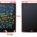 LCD Writing Tablet, 2 Packs Drawing Pads for Kids 3 4 5 6 Years Old 8.5 Inch Colorful Lines Doodle Scribble Boards Educational Toys for Boys Girls Road Trip EssentialsTravel Game Toys, Pink