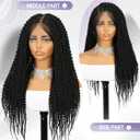 WIGER Full Double Lace Braided Wigs Two Twist Braid Curly Wig Black Spiral Coiled Braid Wigs Pre Plucked with Baby Hair Senegalese Braided Wig for Black Women 24 Inch
