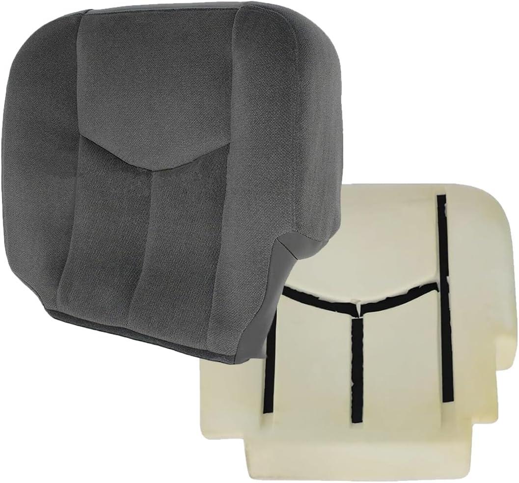OKAY MOTOR Driver Side Automotive Seat Cover Seat Bottom Cushion for 2003-2007 GMC Sierra 1500 2500 3500 1500HD 2500HD - Gray