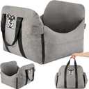 Dog Car Seat for Small/Medium Dogs.Water Repellent with Storage Pockets.Doubles as a Pet Travel Bed for Dogs Up to 40 lbs. Machine Washable Dog Carrier - Gray Schnauzer