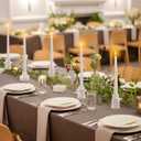 12 Pcs Glass Candlestick Holders Taper Candle Holders for Table Centerpieces, Wedding Decor and Dinner Party, Clear