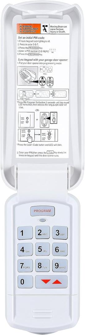 GK-R Intellicode/ CodeDodger Wireless Keypad 315/ 390 Mhz Auto-Seek Dual Frequencies of Genie Garage Door Opener(1Pack)