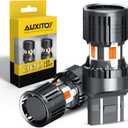 AUXITO 2025 Latest CANBUS 7440 7443 LED Bulbs Amber Yellow with Built-in Resistor Anti Hyper Flash 7440NA 7441 7444 7444NA W21W WY21W Error Free LED Front Rear Turn Signal Lights, Pack of 2