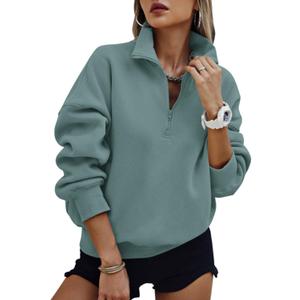 PRETTYGARDEN Womens Half Zip Oversized Sweatshirts Fleece Hoodies 2026 Trendy Long Sleeve Pullover Tops Y2k Spring Outfits (Medium, Blue Green)