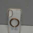 OWLSTAR for iPhone 16 Case with 360 Rotatable Magnetic Ring Stand, Compatible with MagSafe, Non-Yellowing Clear Hard-Back Protective Kickstand Phone Case 6.1 inch (Gold)