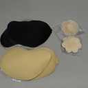 Cmojsk Strapless Sticky Invisible Backless Nipple Covers (US, Cup Band, C, 2, Black/Beige)
