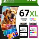 TOKYOINK 67XL Ink Cartridges Compatible for HP67 HP Ink 67 Black/Color Combo Pack Compatible for DeskJet 2855e 2827e 2800e 4255e 2755e 2700e 2852e 2700 4155e 2734e 4227e Envy 6000 6055e 6400 Printer